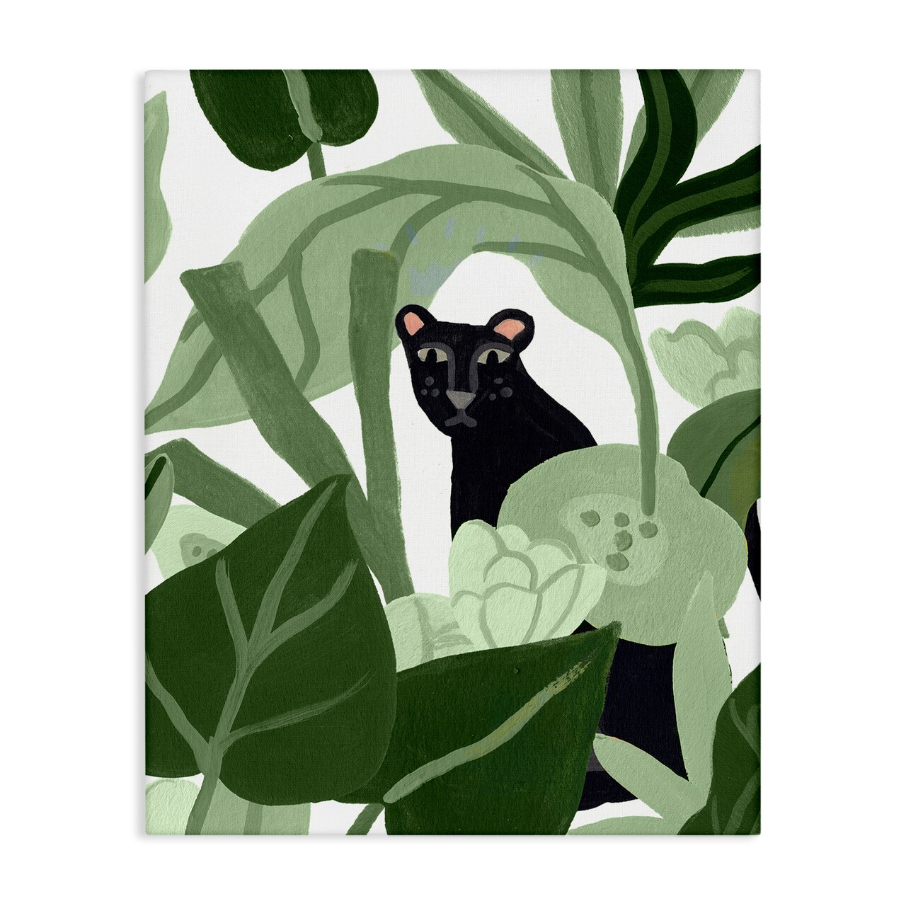 Stupell Industries Panther Peeking from Leaves Canvas Wall Art Design by Michael Willett